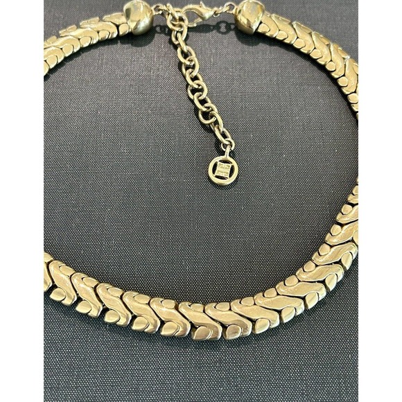 Vintage Givenchy Designer Snake Chain Collar Necklace Hi-Quality 18" Adjustable - Picture 1 of 8